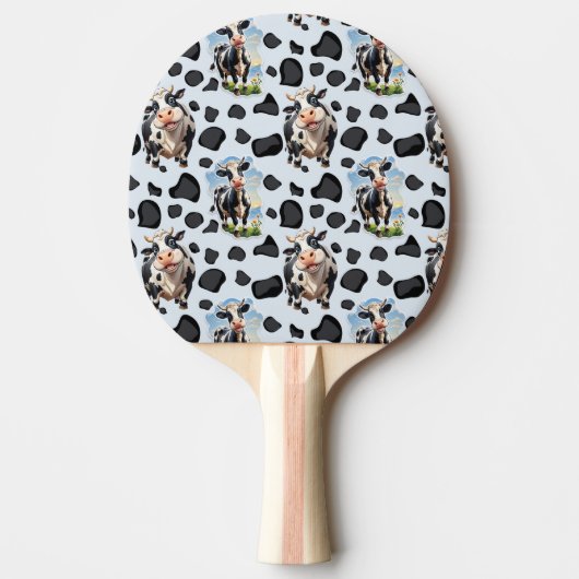 Koe Animal Pattern Design Tafeltennisbatje (Voorkant)