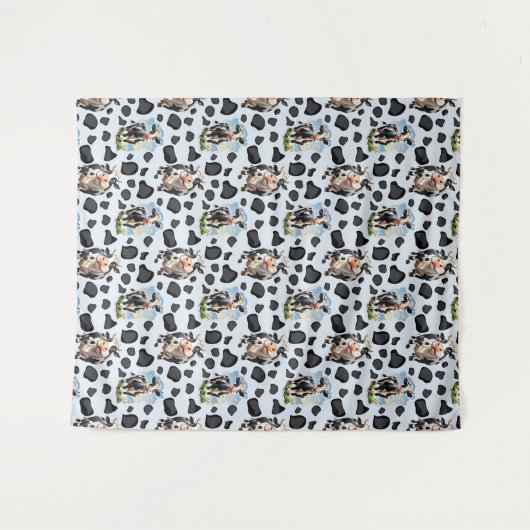 Koe Animal Pattern Design Wandkleed (Voorkant (horizontaal))