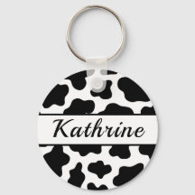 Koe Animal Print Name Sleutelhanger