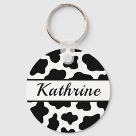 Koe Animal Print Name Sleutelhanger