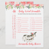 Koe Baby shower Baby Word Scramble Game (Voorkant / Achterkant)