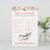 Koe Baby shower Baby Word Scramble Game (Staand voorkant)