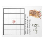 Koe Baby shower Bingo Game Notitieblok (Voorkant)