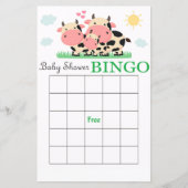 Koe baby shower bingo-kaart (Voorkant)