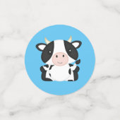 Koe Baby shower blauw Confetti (Kleine voorkant)