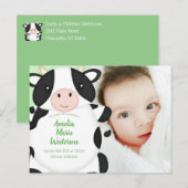 Koe Baby shower Boerderij Briefkaart (Voorkant / Achterkant)