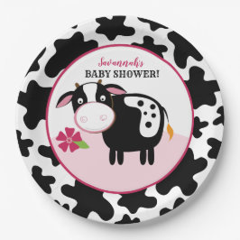 Koe Baby shower Borden  Girl Boerderij Papieren Bordje