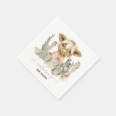 Koe Baby shower Cactus Servet (Hoek)