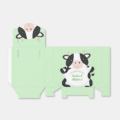 Koe Baby shower Groen Bedankdoosjes (Uitgevouwen)