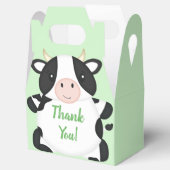 Koe Baby shower Groen Bedankdoosjes (Geopend)