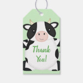 Koe Baby shower Groen Cadeaulabel (Voorkant)