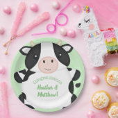 Koe Baby shower Groen Papieren Bordje (Feest)