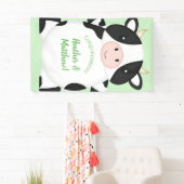 Koe Baby shower Groen Spandoek (Insitu)