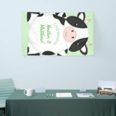 Koe Baby shower Groen Spandoek (Beurs)