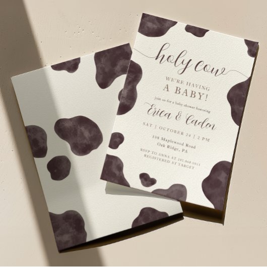 Koe Baby shower Kaart