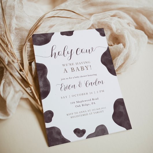 Koe Baby shower Kaart