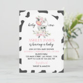 Koe Baby shower Kaart (Staand voorkant)