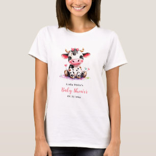 Koe Baby Shower Minimalistische Roze Meisje baby s T-shirt