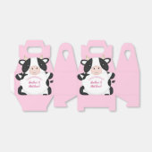 Koe Baby shower Roze Bedankdoosjes (Uitgevouwen)
