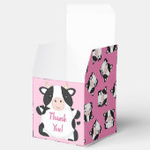 Koe Baby shower Roze Bedankdoosjes (Geopend)