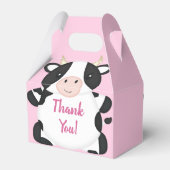 Koe Baby shower Roze Bedankdoosjes (Achterkant)