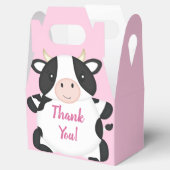 Koe Baby shower Roze Bedankdoosjes (Geopend)