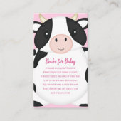 Koe Baby shower Roze Informatiekaartje (Voorkant)