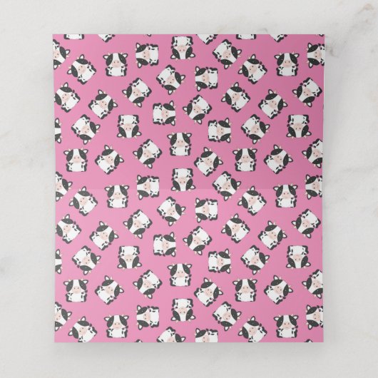 Koe Baby shower Roze Plaatskaartje (Binnenkant ongevouwen)