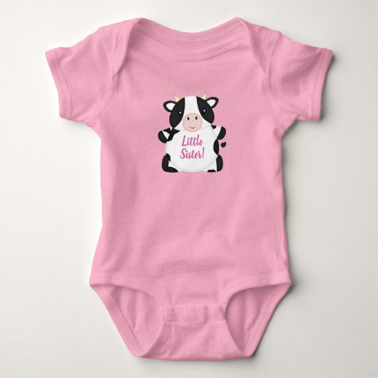 Koe Baby shower Roze Romper (Voorkant)