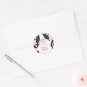 Koe Baby shower Roze Ronde Sticker (Envelop)