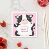 Koe Baby shower Roze Servet (Insitu)