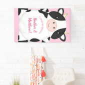 Koe Baby shower Roze Spandoek (Insitu)