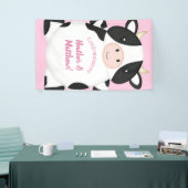 Koe Baby shower Roze Spandoek (Beurs)
