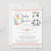 Koe Baby shower | Schattige Bloemenkalf op Rustiek Kaart (Voorkant)