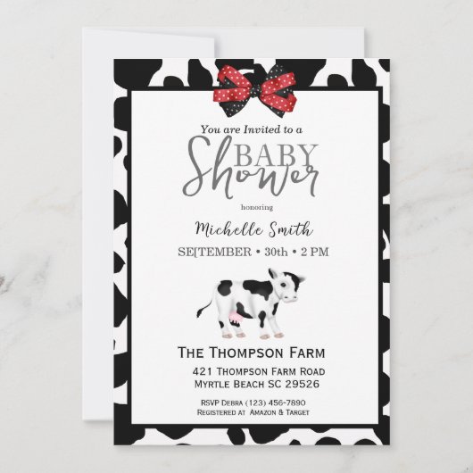 Koe Babyschoenen afdrukken Kaart (Voorkant)