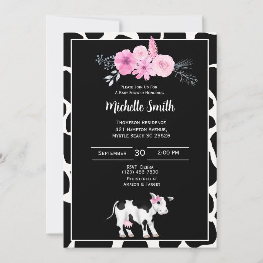 Koe Babyschoenen afdrukken Kaart (Voorkant)