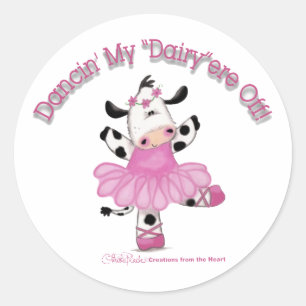Koe Ballerina Ronde Sticker