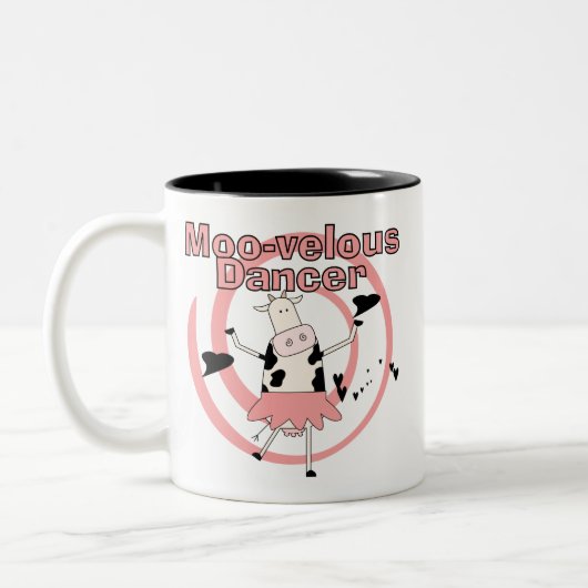 Koe Ballerina Tshirts en Gifts Tweekleurige Koffiemok (Links)