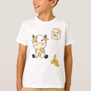 Koe Banana Kawaii Retro Japanse Koeien voor banane T-shirt