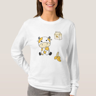 Koe Banana Kawaii Retro Japanse Koeien voor banane T-shirt