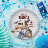 Koe Barbecue Garnalenfeest Papieren Bordje (Feest)