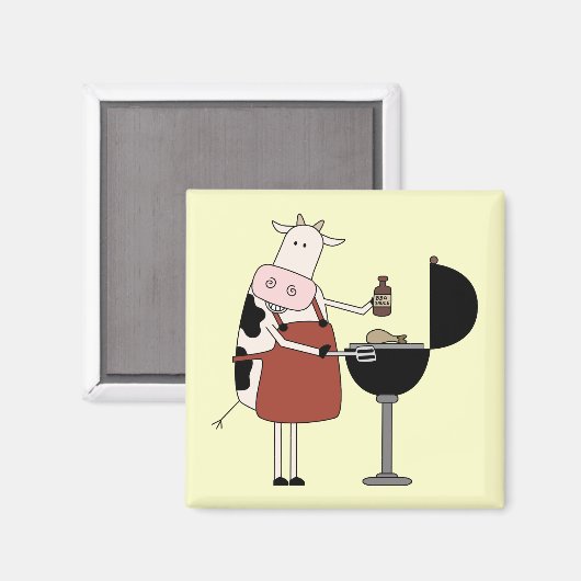 Koe Barbeque Tshirts en geschenken Magneet (Voorkant / Achterkant)