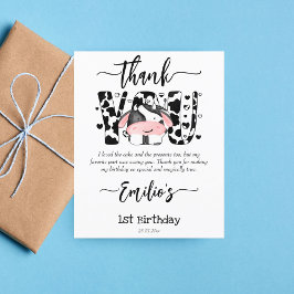 Koe Barnyard verjaardagsfeestje dank u kaart