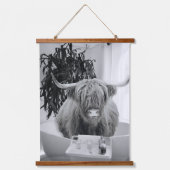 Koe Bathtub Bathroom Art Fun Animal Hangend Wandkleed (Voorkant)