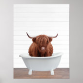 Koe Bathtub Home Decor Bathroom Poster (Voorkant)