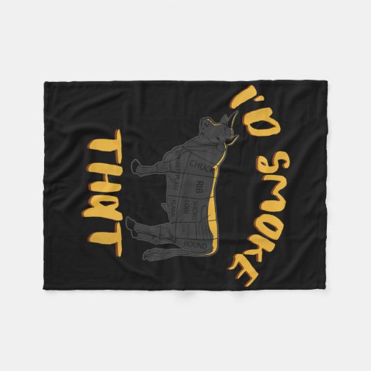 Koe BBQ Grillen Grappige Vleesliefhebbers Sarcasti Fleece Deken (Voorkant (Horizontaal))