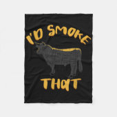 Koe BBQ Grillen Grappige Vleesliefhebbers Sarcasti Fleece Deken (Voorkant)