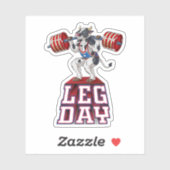 Koe Beendag Gewicht Lifting Squat Gym. Perfect des Sticker (Vel)