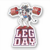 Koe Beendag Gewicht Lifting Squat Gym. Perfect des Sticker (Voorkant)