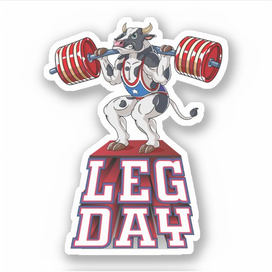 Koe Beendag Gewicht Lifting Squat Gym. Perfect des Sticker (Voorkant)